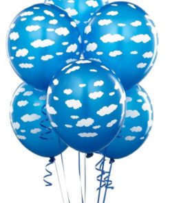 Mid Blue With Clouds Matte Balloons (6)