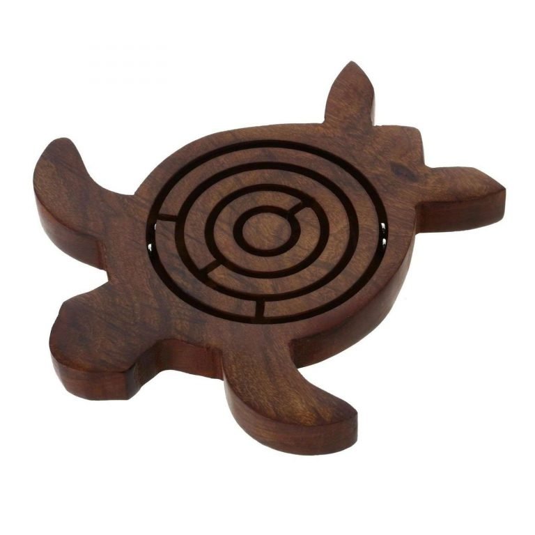 Shalinindia Wooden Turtle Labyrinth Maze 5.5 Inch