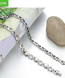 Alternative view of Starista Titanium Steel Magnetic Therapy Bracelet Heart Hollow Hematite Balan..