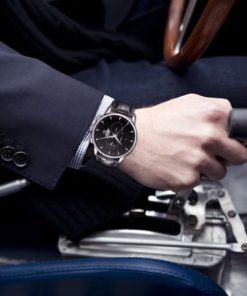 Burei Men's Day Date Chronograph Watch With Black Leather Band And Black Dial 11 57 f1710b46 7226 43d7 9d7a a6de72a59e6c