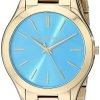 Michael Kors Collection Women's Mk3265 - Slim Runway Gold/Turquoise Watch 11 57 f251048f 248c 4a48 89b9 aa36da1efea4