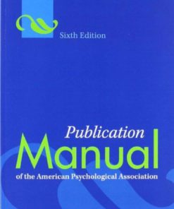 Publication Manual Of The American Psychological Association 6Th Edition