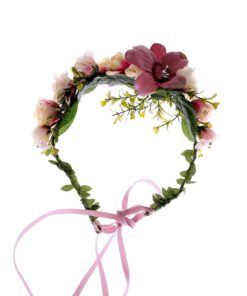 Vintage Flower Wreath Forehead Hair Head Band With Bride Hairband Wedding Pink 9 57 f3f91283 9792 4f48 9f87 41790a22d49d