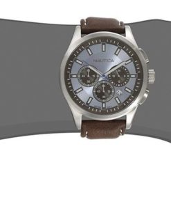 Nautica Men's N16694G Nct 17 Stainless Steel Watch With Brown Faux-Leather Band 5 57 f8083010 247c 4d71 94b6 3695395d5193
