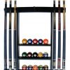 Iszy 6 Pool Cue-Billiard Stick Wall Rack Made Of Wood Black Finish 32 57 f87bf2af 220c 4f1a ac2b 1edc34638986