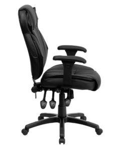 Alternative view of Flash Furniture High Back Leather Chair Black Black Leather 1