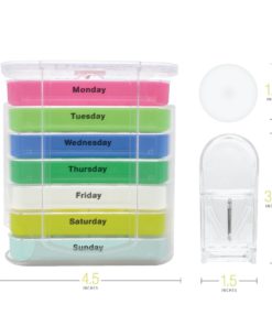 Pill Organizer Box Weekly Case With Pill Splitter Cutter - Premium Design - L.. 13 57 f9abc3b5 0c51 466a b143 f6de07e10d0b