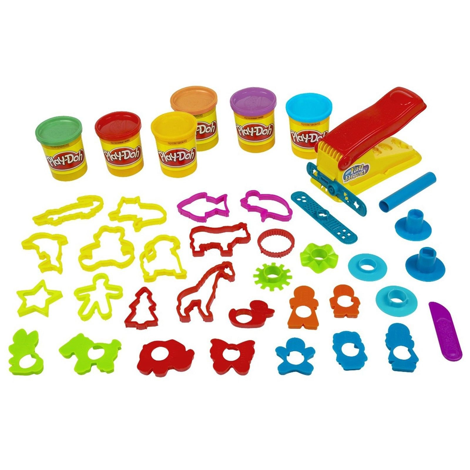 Play-Doh Fun Factory Deluxe Playset With 6 Colors Of Modeling Compound