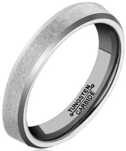 Sale! Mnh 4Mm Tungsten Comfort Fit Beveled Edges Brushed Classy Wedding Band .. 10 57 fa40e08e 5a16 4130 958e 1458c36ecf6c