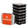 Meal Prep Zone 3 Compartment Food Storage Containers With Lids For Portion Co..
