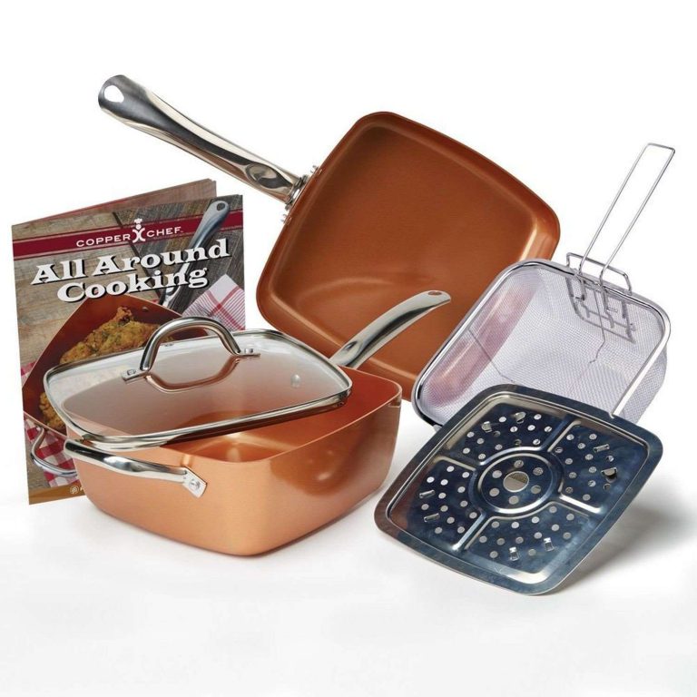 Tristar Products 5 Piece Chef Pan With Glass Lid Copper