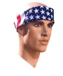 Alternative view of Costume Adventure American Flag Bandana Headband Us Bandana For Men Usa Bandana