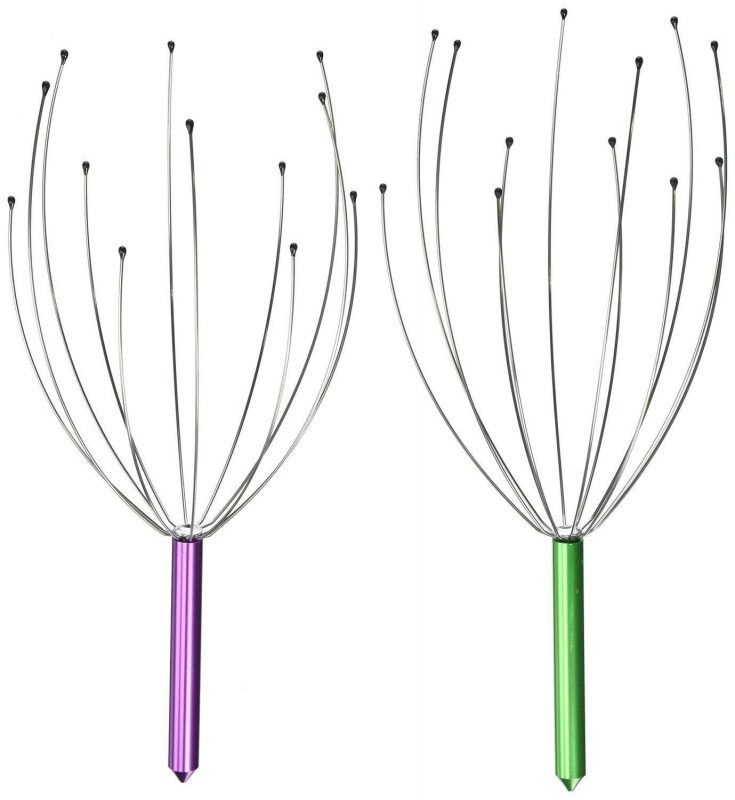 Hand Held Scalp Head Massager - Pack Of Two (Colors May Vary) Standard 2