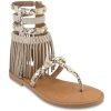 Mari A Women's Pixie Gladiator Fringe Sandal Natural Snake 7.5 B(M) Us