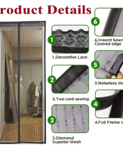 Alternative view of Magnetic Screen Door Mesh Curtain Full Frame Velcro.Screen Door Size 39"X 99"..