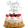 Happily Ever After Cake Topper for Wedding, Engagement, Bridal Shower Party Decorations Silver Glitter 6 610l9hrRS6L