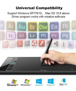 Graphics Drawing Tablet M708 UGEE 10 x 6 inch Large Active Area Drawing Tablet with 8 Hot Keys, 2048 Levels Pen, UGEE M708 Graphic Tablets for Paint, Digital Art Creation Sketch 12 611ZvPSd9gL