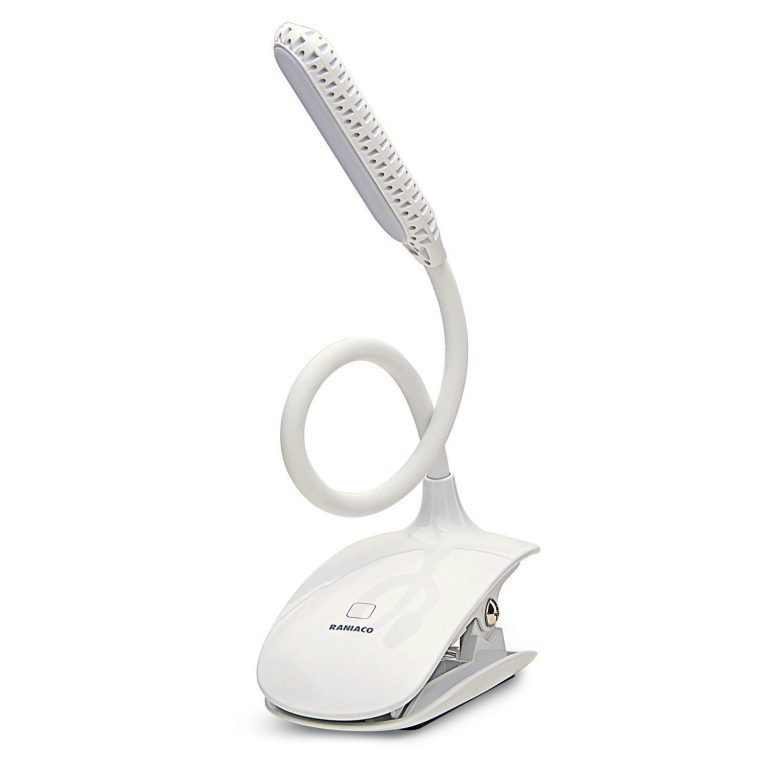 Led Clip Reading Light, Raniaco Daylight 12 LEDs USB Rechargeable Reading Lamp-3 Brightness,Touch Switch Bedside Book Light with Good Eye Protection Brightness White - $18.95