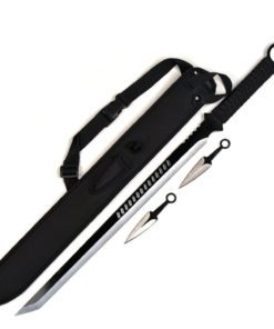 Alternative view of Ace Martial Arts Supply Ninja Sword Machete Throwing Knife Tactical Katana Tanto Blade, 27-Inch … Black