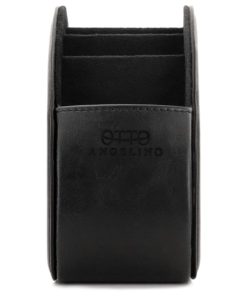 Londo Remote Controller Holder Organizer Store DVD Blu-ray TV Roku or Apple TV Remotes - Italian Genuine Leather with Suede Lining Living or Bedroom Storage Black 8 612vFckq2zL