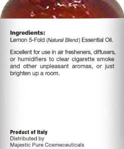 Majestic Pure Lemon Oil, Therapeutic Grade, Premium Quality Lemon Oil, 4 fl. oz 8 6130FftSQKL