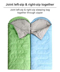 Maevis Camping Sleeping Bag - 3 Season - Winter, Spring, Fall, Envelope Lightweight Portable, Waterproof for Adults & Kids - Camping Gear Equipment, Traveling, Hiking and Outdoors orange red - Right Zip 13 6152OnTwN2L 6