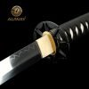 Auway 40" Fully Handmade High Carbon Steel Full Tang Blade Japanese Katana Samurai Sword Octagon Tsuba - Black scabbard 41 615AN O9 dL
