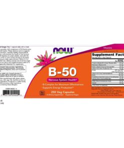 Alternative view of Now Supplements, Vitamin B-50 mg, 250 Veg Capsules 250 Count