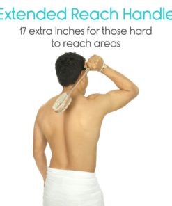 Vive Shower Brush - Dry Skin Body Exfoliator - Shower and Bath Scrubber For Wash Brushing, Exfoliating, Cellulite, Foot Scrub, Leg Exfoliant w/Soft and Stiff Massage Bristles - Wooden Long Handle 13 615yBZmcmWL