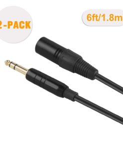 Alternative view of 1/4 to xlr,CableCreation [2-PACK] 6FT 6.35mm (1/4 Inch) TRS Male to 3 PIN XLR Male Balanced Cable, Black 6 Feet 2-Pack