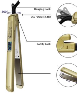 KIPOZI 1 Inch Pro Nano-Titanium Flat Iron,450F Salon High Heat,Anti Frizz LCD Hair Straightener, Dual Voltage 9 616weJDuXsL