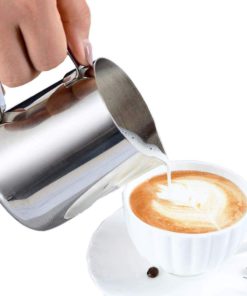 Alternative view of Milk Frothing Pitcher - Stainless Steel Measurement Inside the frothing Cup with Latt Art Pen 14 Ounces