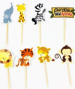 Yunko 24 Pcs Cute Decorative Cupcake Muffin Toppers Wild Animals Zoo Zebra Lion Tiger Elephant Giraffe Baby Shower Birthday Party Favors 9 61AE7qwmDIL