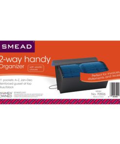 Smead Handy File, Alphabetic (A-Z) and Monthly (Jan.-Dec.) 21 Pockets, Flap and Cord Closure, Blue/Black (70506) Specialty - $18.95