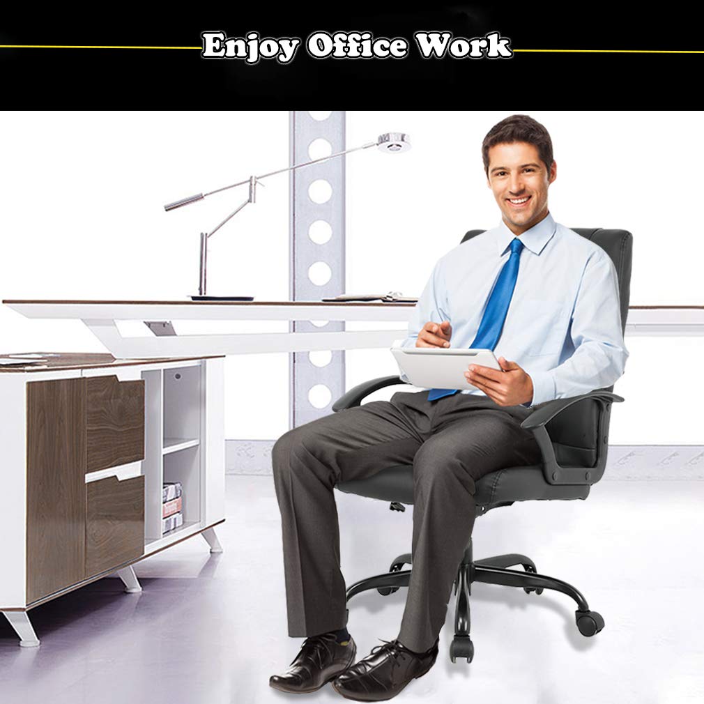 Black PU Leather Ergonomic High Back Executive Best Desk Task Office Chair - $77.95