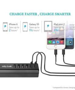 Car Charger, Jelly Comb 65W/13A 6 Ports Rapid USB Multi-Port Car Charger with Smart Identification for Mobile Phones, Tablets and Other USB Devices, UL Certified - Black 9 61FHr2yvvqL