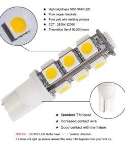 Alternative view of GRV T10 921 194 13-5050 SMD Wedge LED Bulb lamp Super Bright Warm White DC 12V Pack of 10 10 pcs
