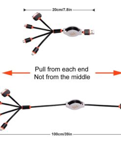 (2 Pack) USB Cable, Premium Quality 4 in 1 Multiple USB Charging Cable Adapter Connector with Micro USB/Mini USB Ports Compatible with Phone Pad, LG, Samsung, and More 9 61HS25FqvvL