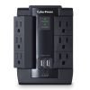 CyberPower CSP600WSU Surge Protector, 1200J/125V, 6-AC Swivel Outlets, 2 USB Charging Ports, Wall Tap Design Black Version 39 61J2BlNbyHkL