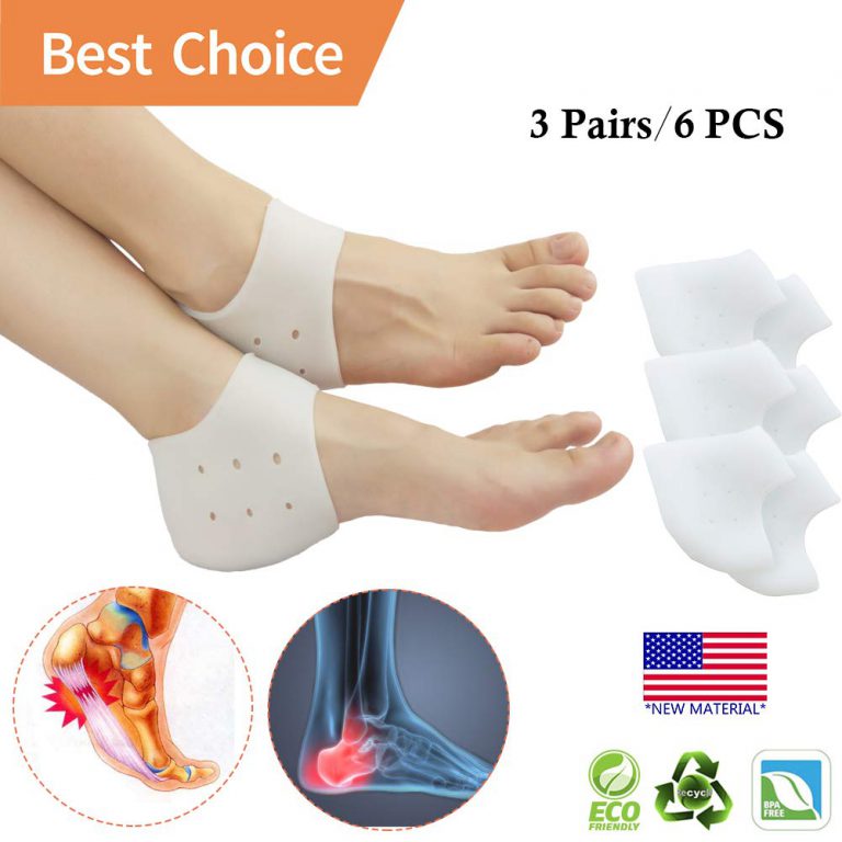 Heel Cups, Plantar Fasciitis Inserts, Heel Pads Cushion (3 Pairs) Great for Heel Pain, Heal Dry Cracked Heels, Achilles Tendinitis, for Men & Women. Gel Heel Cups