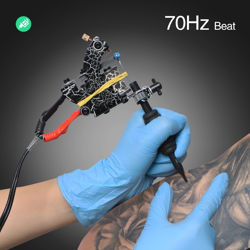 Solong Complete Tattoo Kit 4 Pro Machine Guns 54 Inks Power Supply Foot Pedal Needles Grips Tips Carry Case TK456 black - $74.95