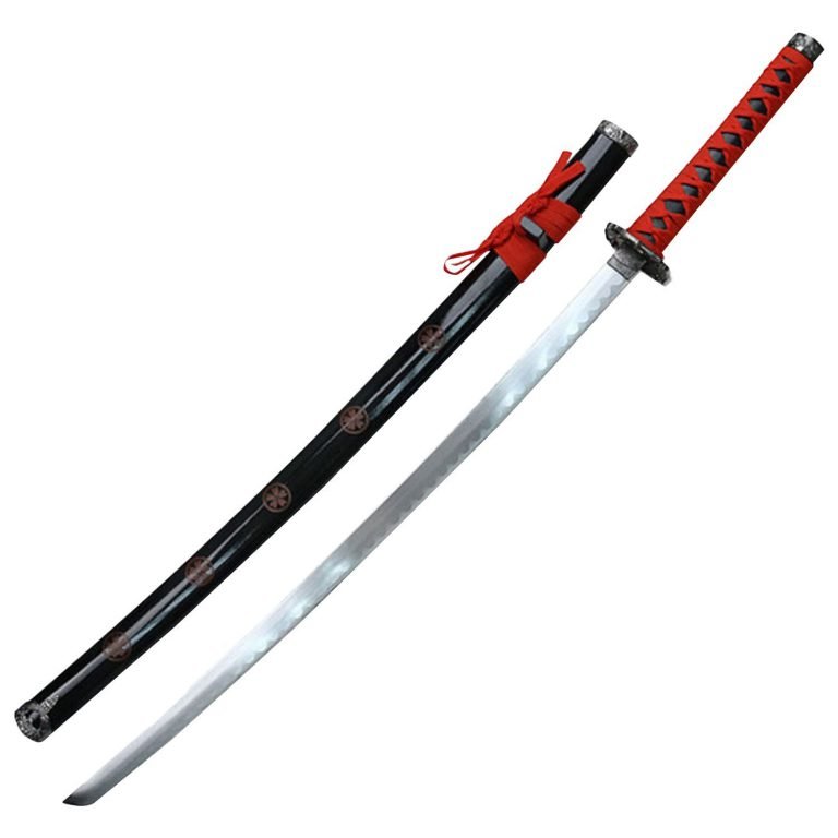 Master Cutlery Samurai Katanas 26.5" Carbon Steel Blade with Wood Display Red
