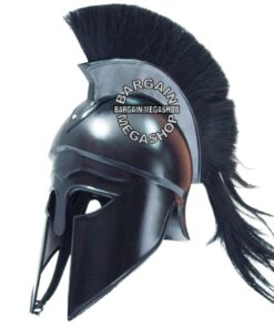 Alternative view of Medieval Roman Spartan GREEK CORINTHIAN HELMET Larp Sca Role-Play Armor Helmet Greek Corinthian Helmet with black Plume & Black Finish