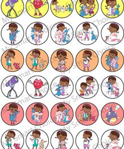30 x Edible Cupcake Toppers  Doc Mcstuffins Themed Collection of Edible Cake Decorations | Uncut Edible Prints on Wafer Sheet