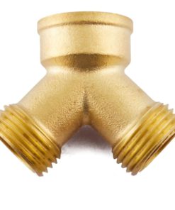 Litorange (2 Pack) Solid Brass Lead Free Body Backyard 2 Way Y Valve Garden Hose Connector MHT 3/4" Inch Thread Splitter Adapter + 4 Silicone Hose Washers 2 Pack 11 61L4RxMnd1L