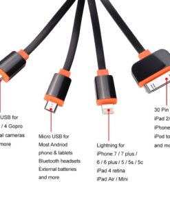 (2 Pack) USB Cable, Premium Quality 4 in 1 Multiple USB Charging Cable Adapter Connector with Micro USB/Mini USB Ports Compatible with Phone Pad, LG, Samsung, and More 8 61LBV2BVzjnL