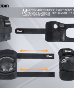 JBM Adult/Child Knee Pads Elbow Pads Wrist Guards 3 in 1 Protective Gear Set for Multi Sports Skateboarding Inline Roller Skating Cycling Biking BMX Bicycle Scooter Black 16 61LDK8tyiwL