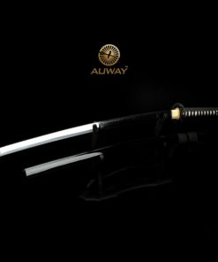 Auway 40" Fully Handmade High Carbon Steel Full Tang Blade Japanese Katana Samurai Sword Octagon Tsuba - Black scabbard 10 61LzTRLBXHL