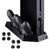 Zacro PS4 Vertical Stand Cooling Fan Dual Charging Station for Playstation 4 Dual Shock 4 Controllers, with Dual USB HUB Charger Ports -Dual Use with Cooling and Charging System(Not for PS4 Slim/Pro)
