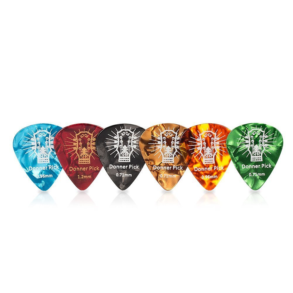 Medium Heavy & Extra Heavy Gauges Donner Celluloid Guitar Picks 16 Pack Includes Thin 